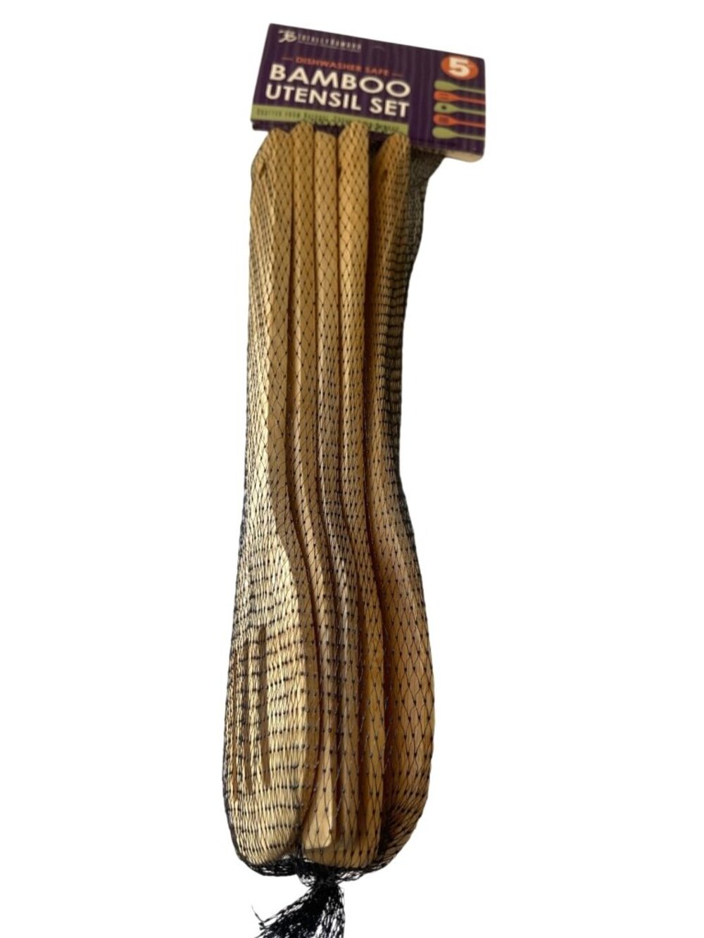 Totally Bamboo Cooking Utensil Set 5 Piece Set Dishwasher Safe